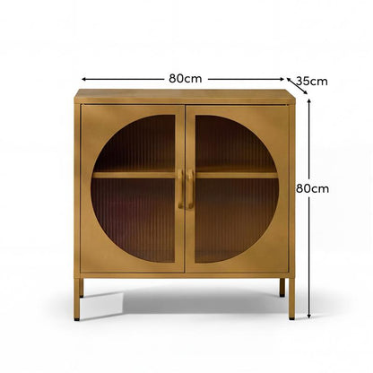 Conan Metal 2 Door Sideboard - Mustard Yellow - Laura James