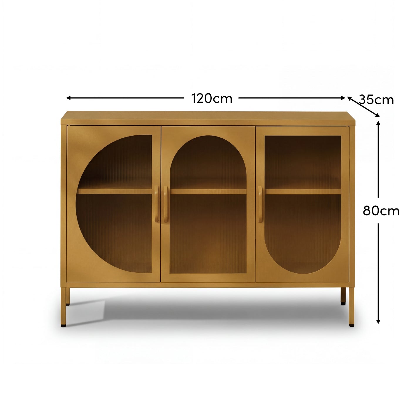 Conan 3 Door Sideboard - Mustard Yellow - Laura James 