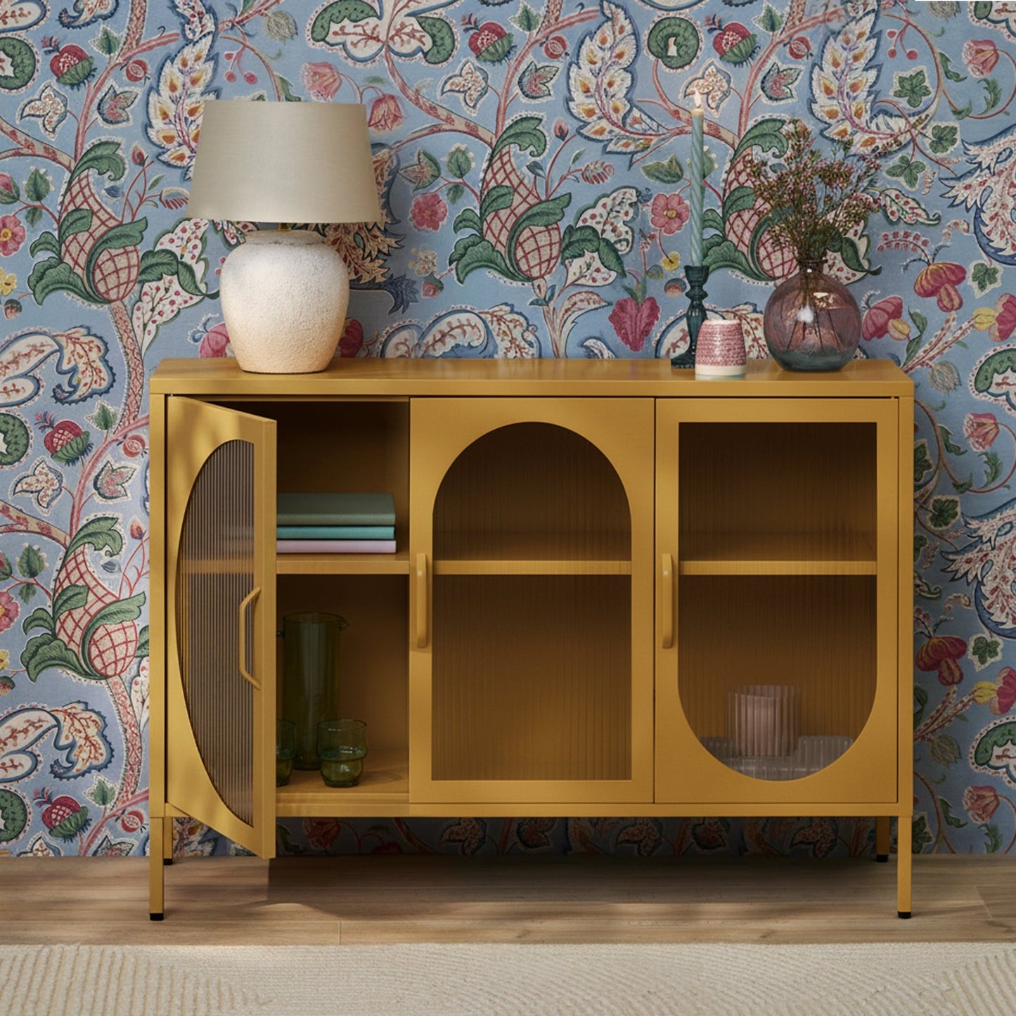 Conan 3 Door Sideboard - Mustard Yellow - Laura James