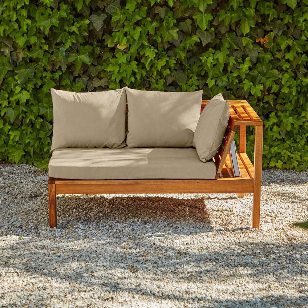 Dakota Corner Wooden Sofa Set - Natural Cushions