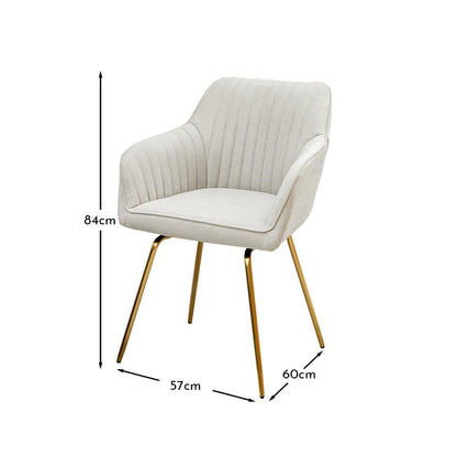 Darcy Swivel Chair - Soft Beige with Gold legs