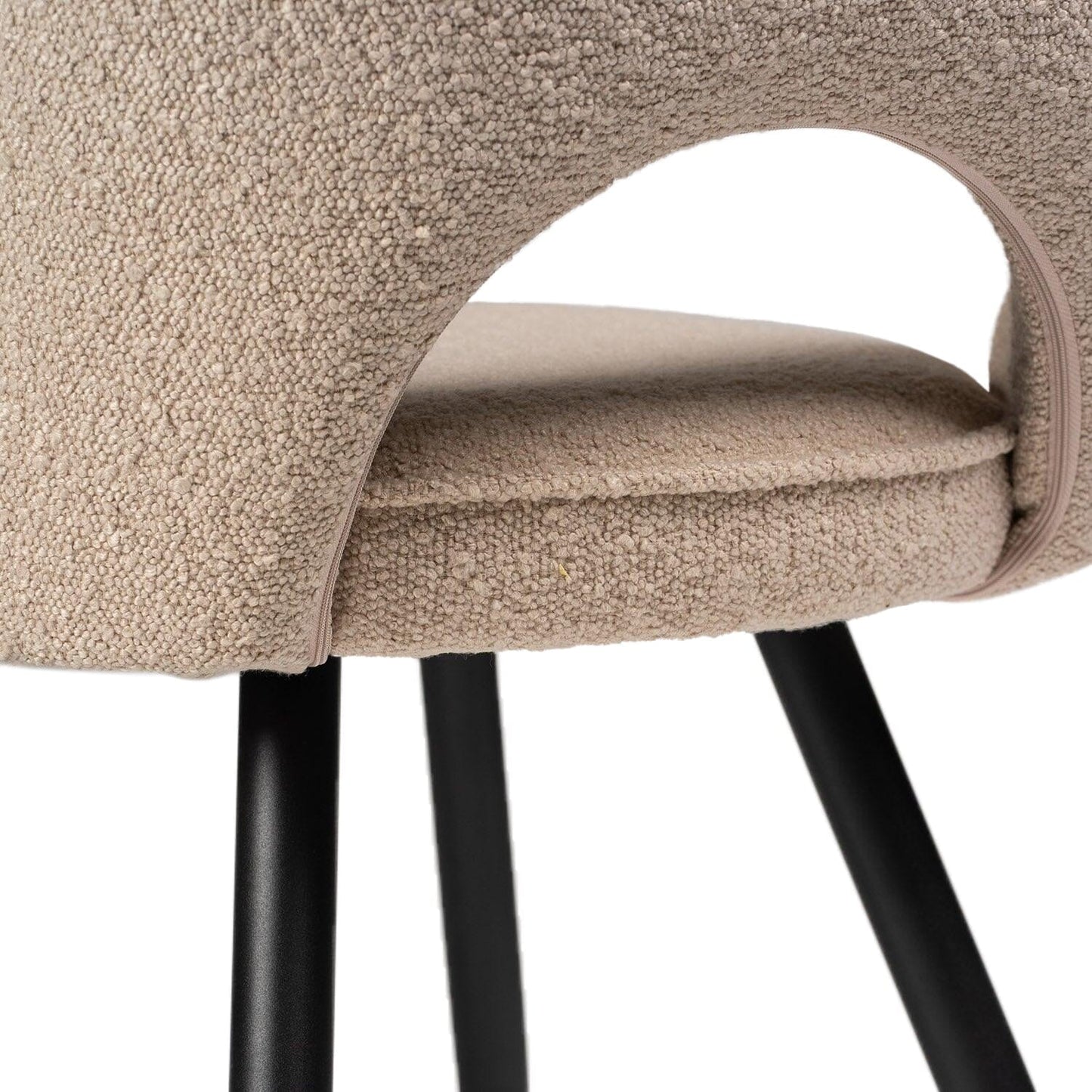 Dolly Boucle Dining Chair - Black Legs - Laura James 
