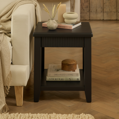 Raleigh Black Oak Side Table - Laura James
