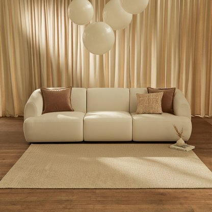 Nathalia 3-Seater Sofa - Chalked White Boucle - Laura James 
