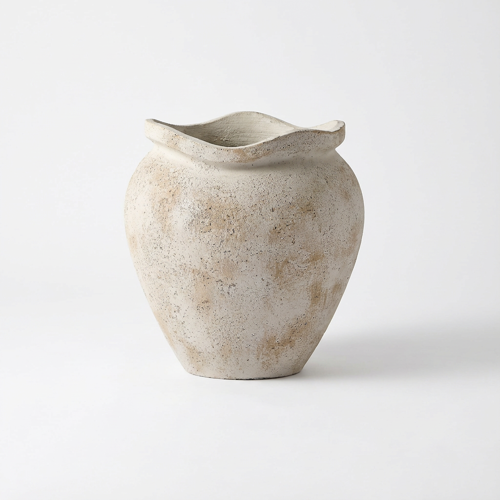 Tomar Fiber Cement 38.5cm Planter - Rustic White - Laura James