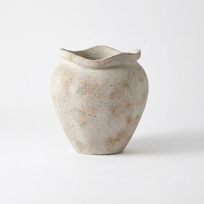 Tomar Fiber Cement 38.5cm Planter - Rustic White - Laura James