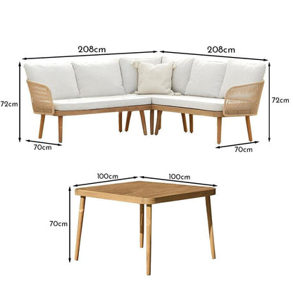 Eaden Rope Corner Dining Set -  Natural