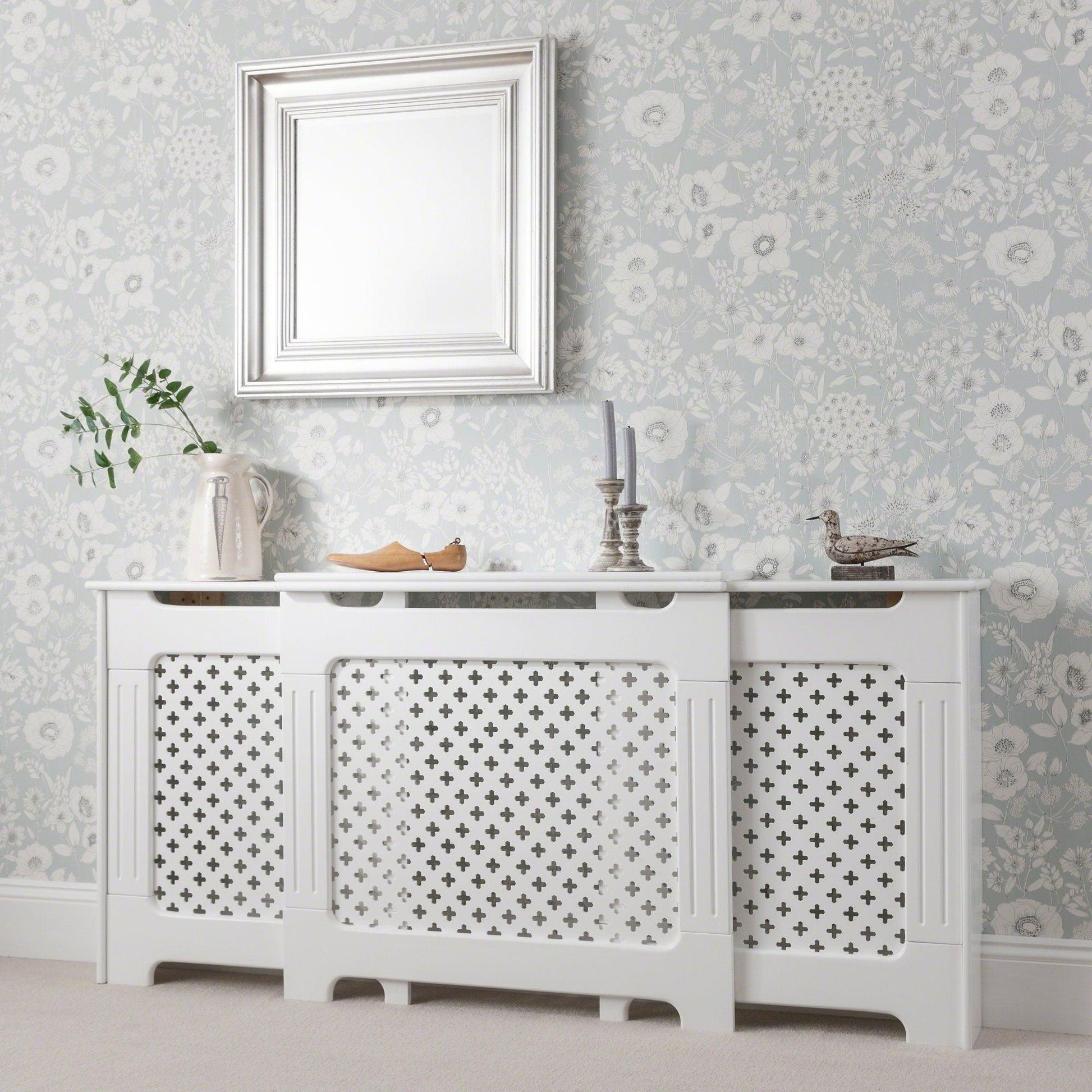White Radiator Cover - Adjustable - Laura James