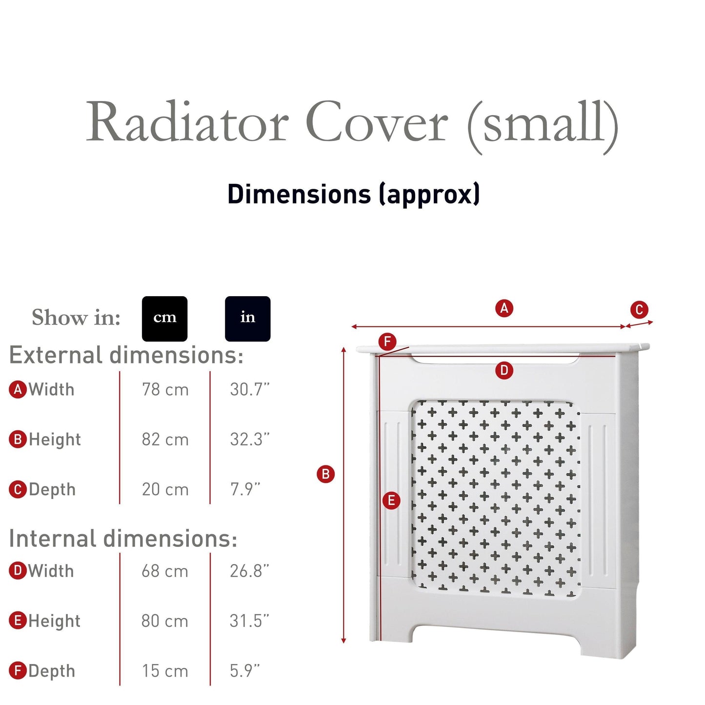 Edith Radiator Cover - White - Small