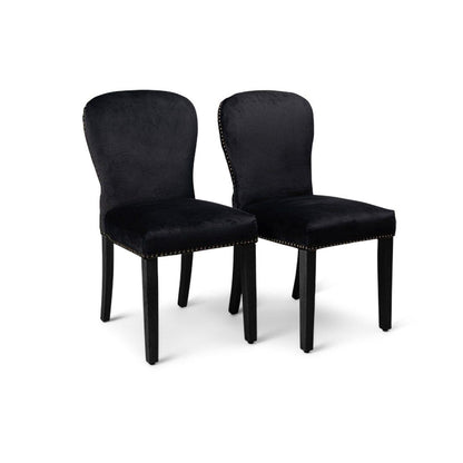 Edward dining chairs - set of 2 - black and black wood - Laura James