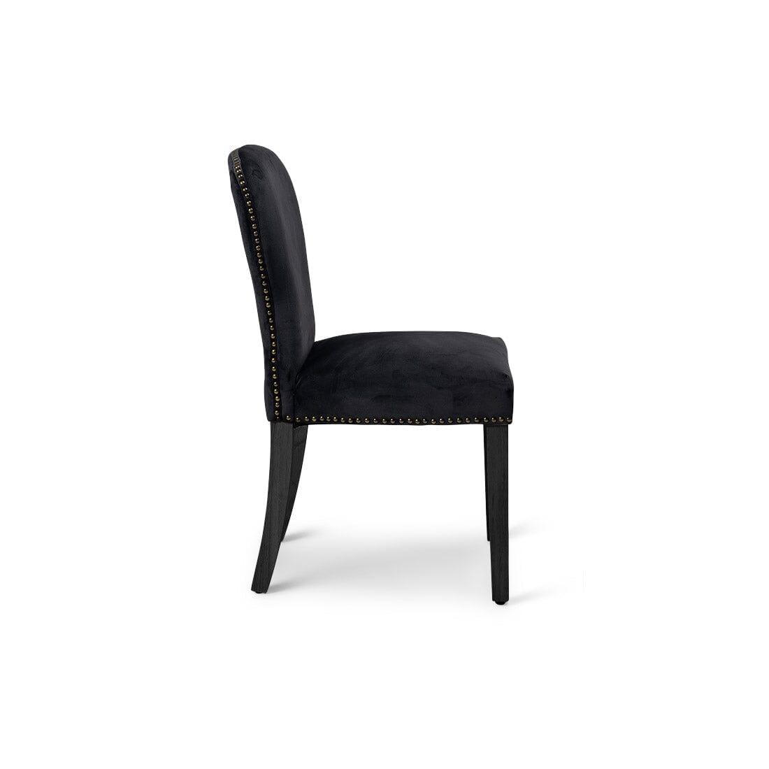 Edward dining chairs - set of 2 - black and black wood - Laura James