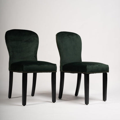 Green Velvet Dining Chairs - Laura James