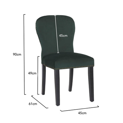 Green Velvet Dining Chairs - Laura James