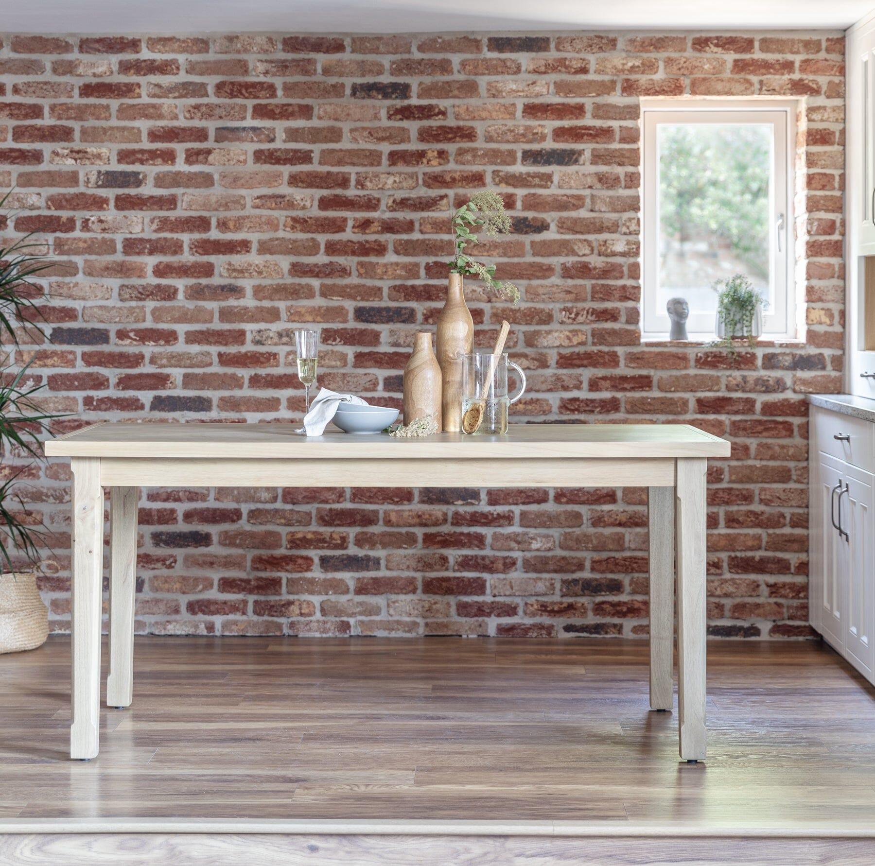 Ella Pale Oak Dining Table Set - 6 Seater - Freya Blue Carver Chairs - 160cm - Laura James