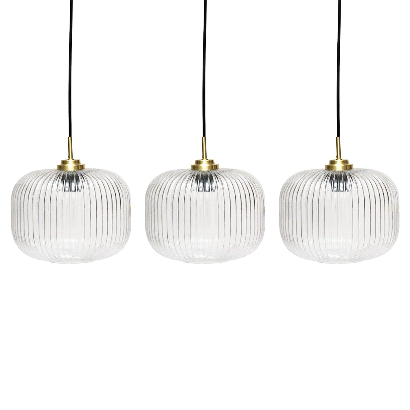 Elland 20cm Triple Glass Pendant Lights - Gold - Laura James


