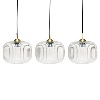 Elland 20cm Triple Glass Pendant Lights - Gold - Laura James

