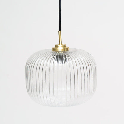 Clear Fluted Glass Gold Pendant Light
