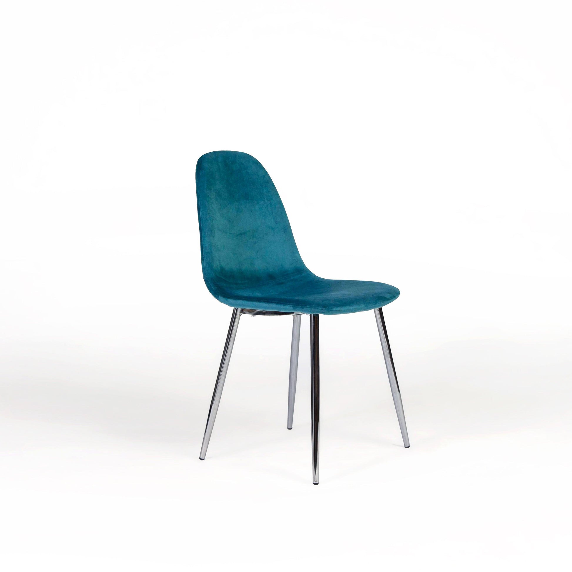 Ellis dining chairs - set of 2 - teal and chrome - Laura James