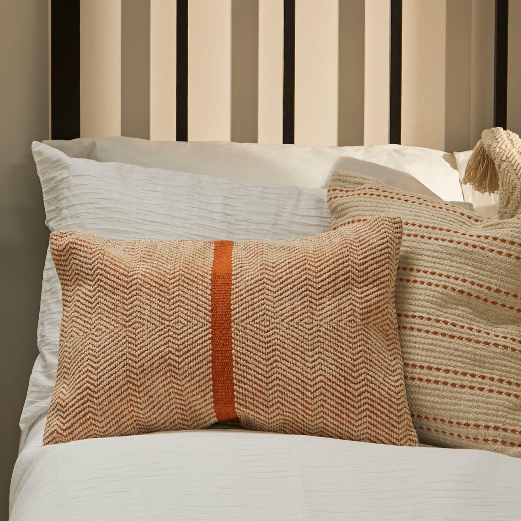 Elston 55x35cm Cotton Zig Zag Cushion Cover - Burnt Orange