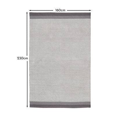 Elston Cotton Rug - Mist Grey - 160cm x 230cm