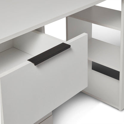 Essie White Desk With 3 Drawers by Laura James