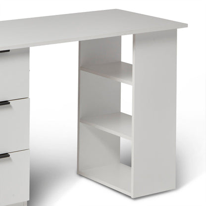 Essie White Desk With 3 Drawers by Laura James