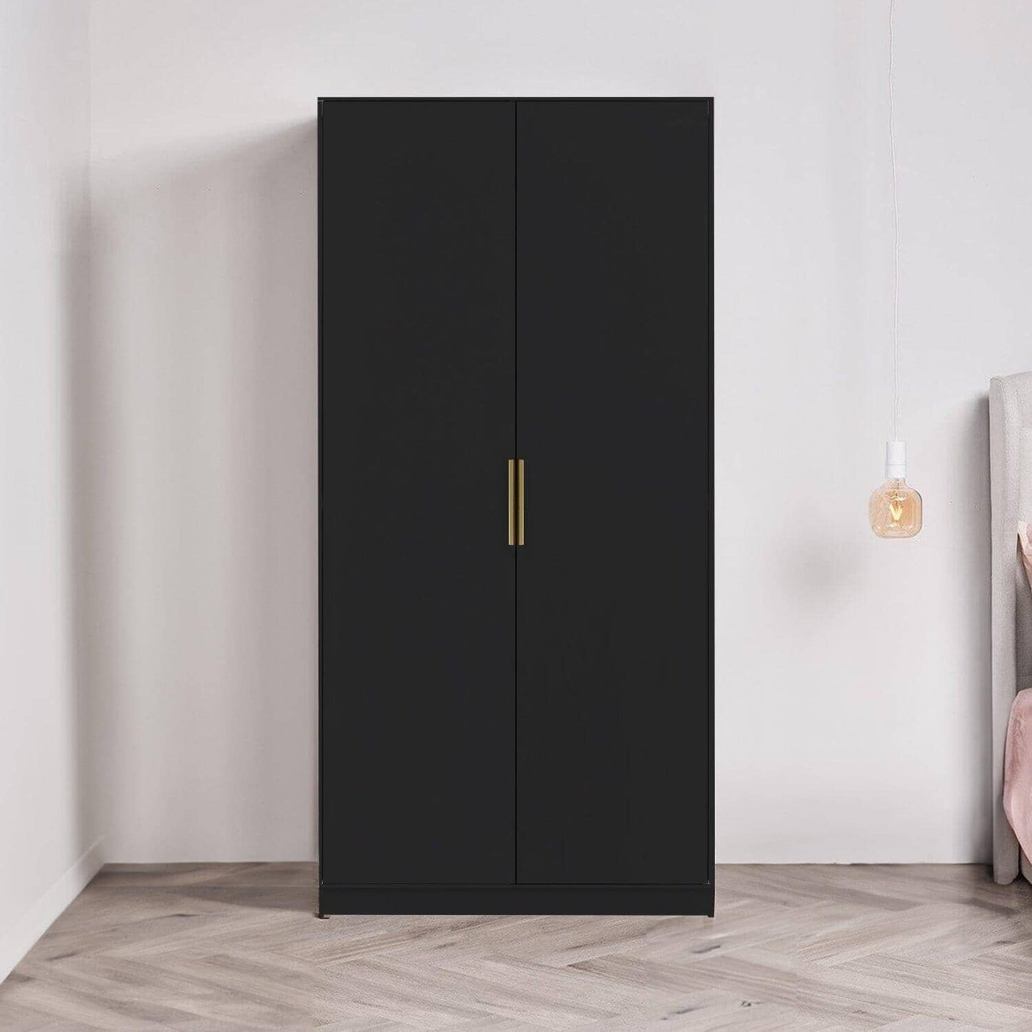 Essie 4 Piece Bedroom Set - 5 Chest of Drawers - Pitch Black