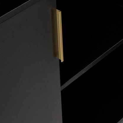 Essie Tall Black Bookcase with Gold Handles - Laura James