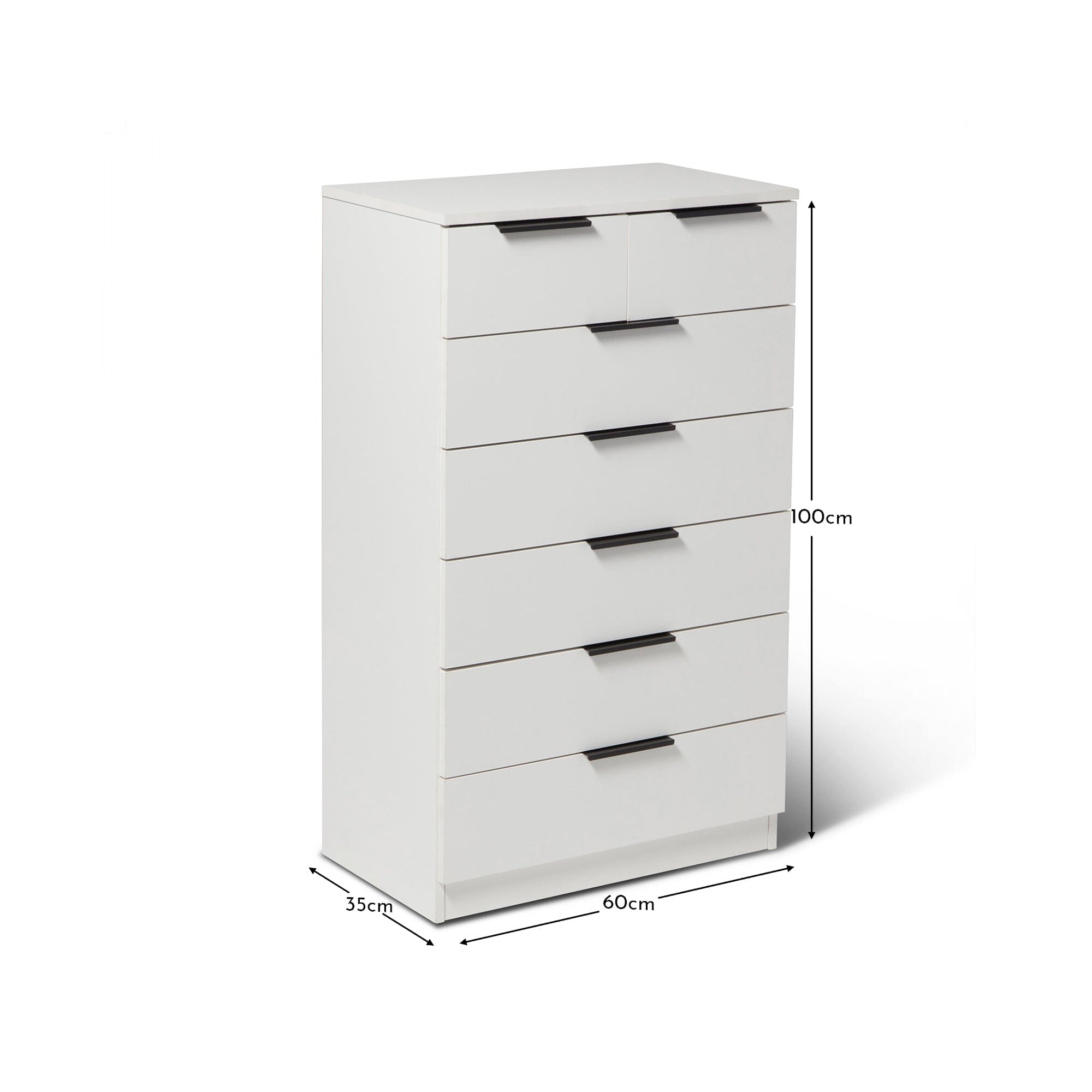 Essie Tall 7 Drawer Chest of Drawers - White – Laura James Ireland