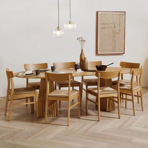 Faye Oak Wooden Woven Chairs - Set of 2