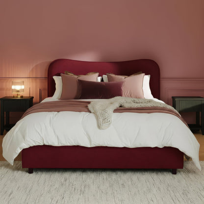 Finola Double Ottoman Bed - Burgundy Red
