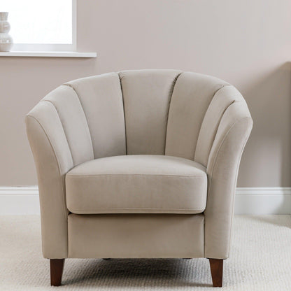 Florence Clay Armchair with Dark Oak Legs - Laura James