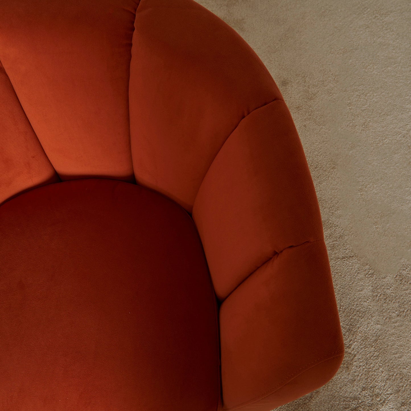 Florence Burnt Orange Armchair with Dark Oak Legs - Laura James