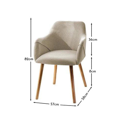 Freya Sand Armchairs - Set of 2 - Whitewash Oak Legs