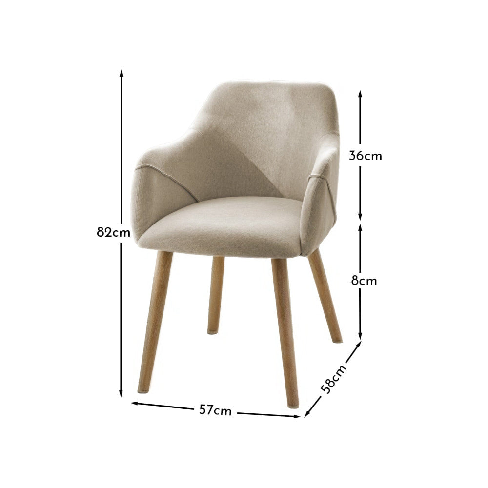 Freya Sand Armchairs - Set of 2 - Chalked Mango Wood Legs - Laura James 