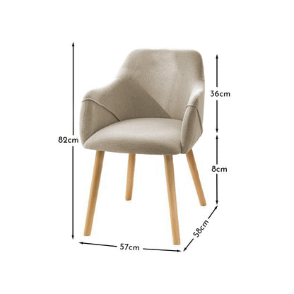 Freya Sand Armchairs - Set of 2 - Pale Oak Legs - Laura James