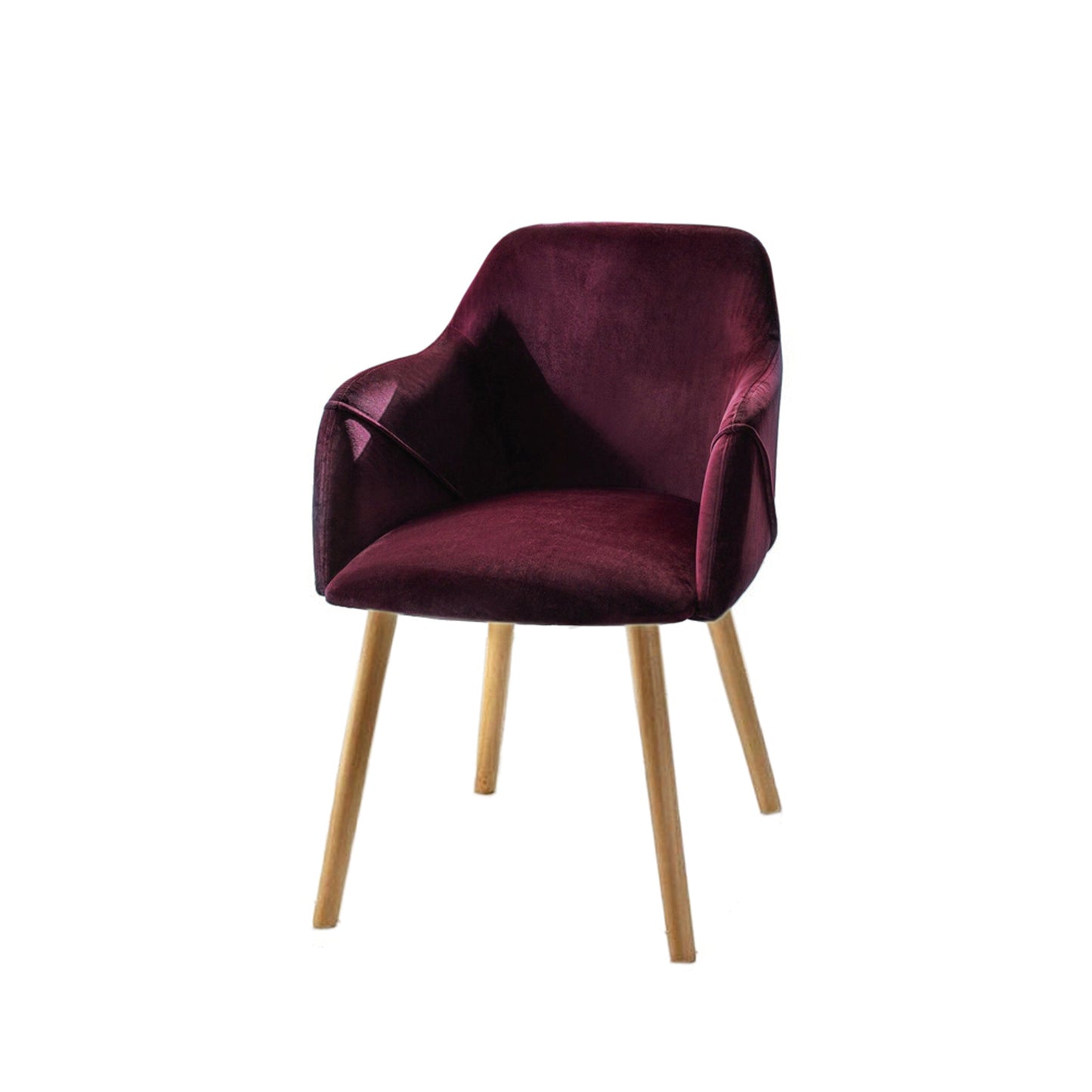 Freya Burgundy Red Armchairs - Set of 2 - Pale Oak Legs - Laura James