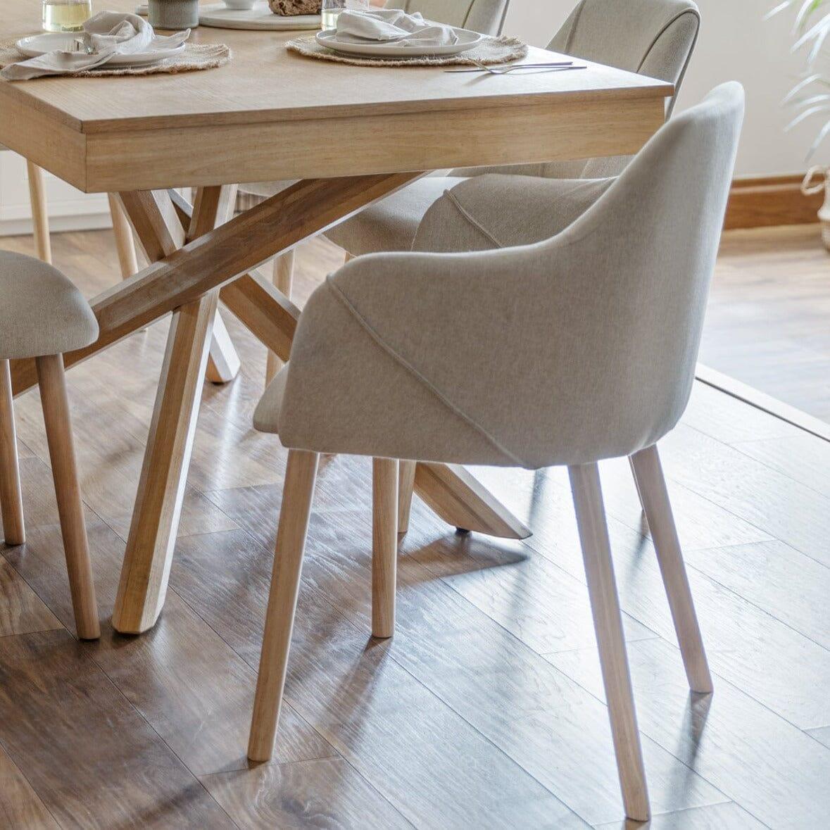 Freya armchairs - set of 2 - oatmeal and pale oak - Laura James