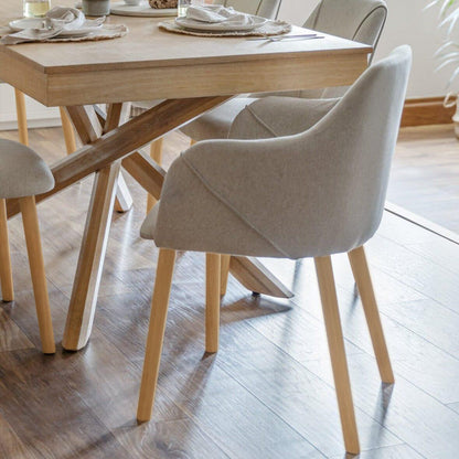 Freya Sand Armchairs - Set of 2 - Pale Oak Legs - Laura James