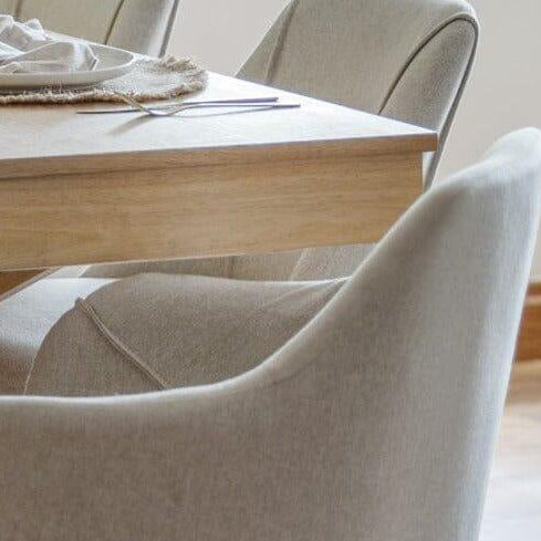Freya Sand Armchairs - Set of 2 - Pale Oak Legs