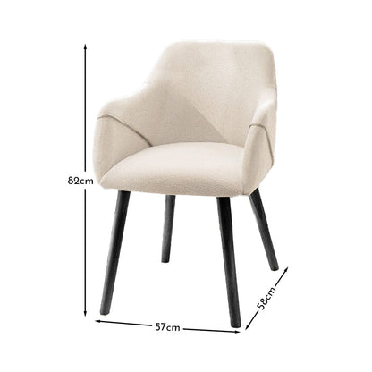 Freya Boucle Armchairs - Set of 2 - Black Oak Legs