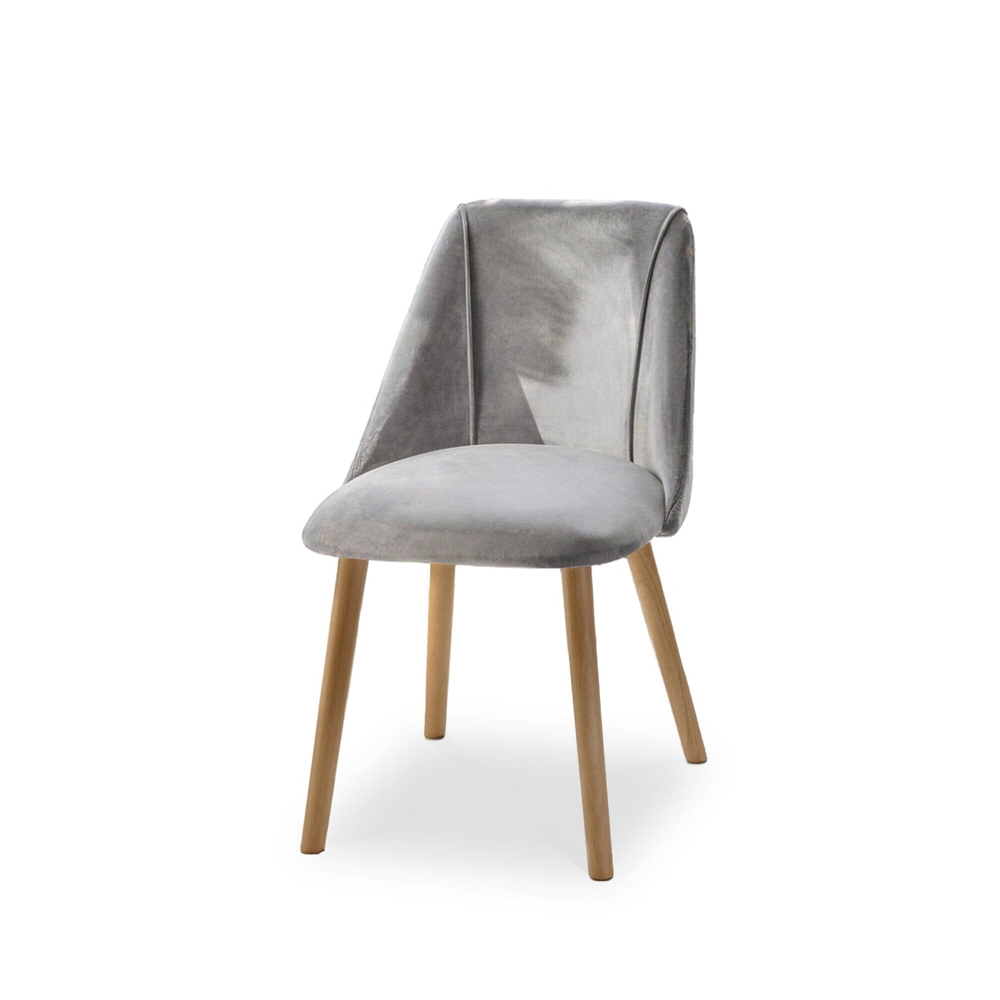 Ella 160cm Pale Oak Dining Table Set - 6 Seater - 4 Freya Dining Chairs with  2 Freya Armchairs - Mist Grey with Pale Oak Legs - Laura James