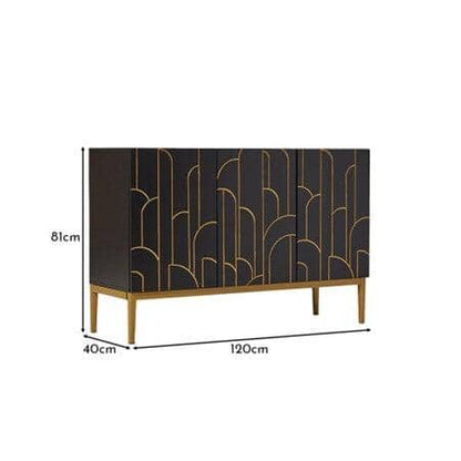 Gatsby 3 Door Sideboard – Noir Black - Laura James