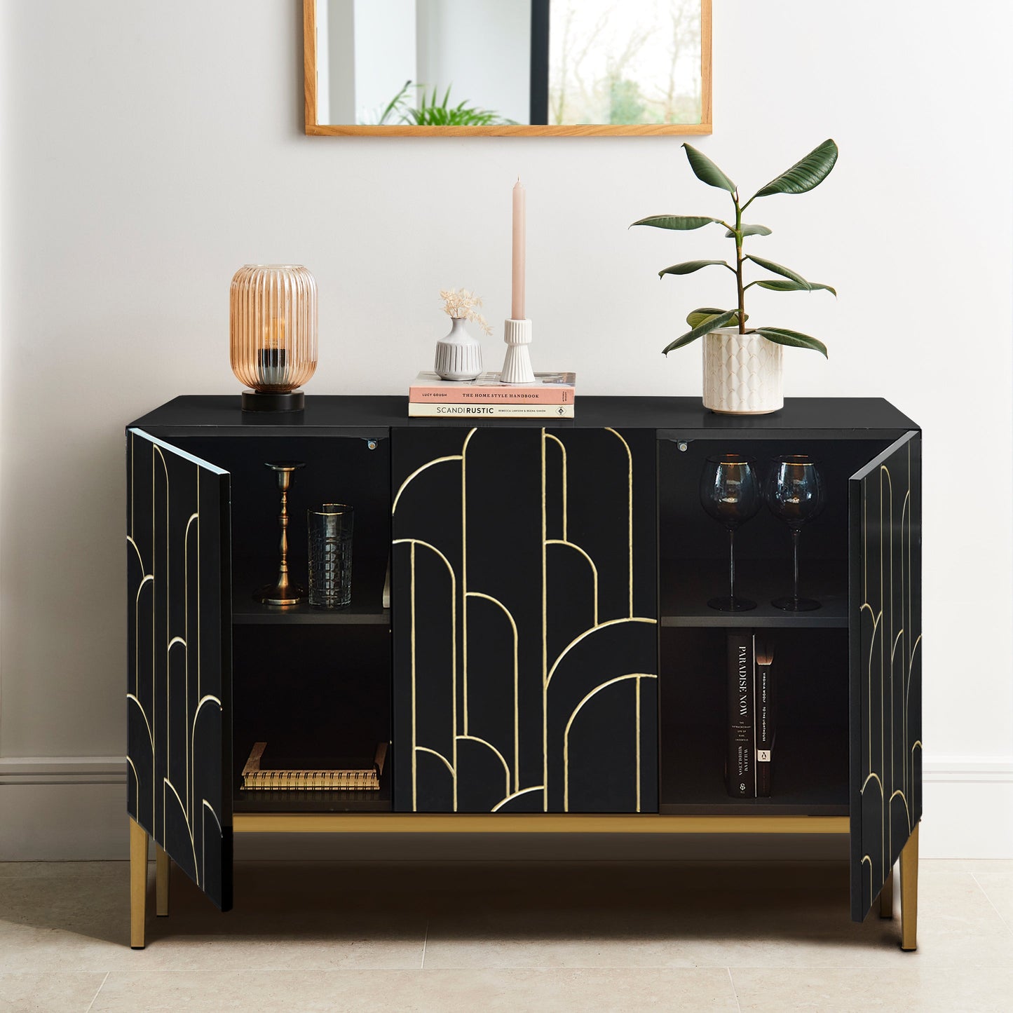 Gatsby 3 Door Sideboard – Noir Black - Laura James