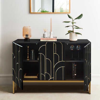 Gatsby 3 Door Sideboard – Noir Black - Laura James