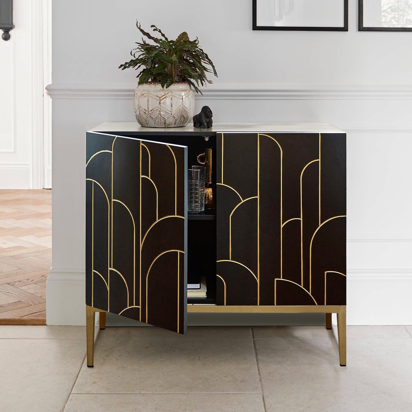 Gatsby 2 Door Sideboard – Noir Black - Laura James