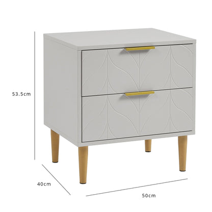 Gloria 3 Piece Bedroom Furniture Set - 3 Drawer Chest of Drawers - Grey