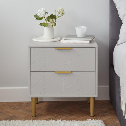 Gloria 3 piece bedroom furniture set - 4 over 4 chest of drawers - grey - Laura James