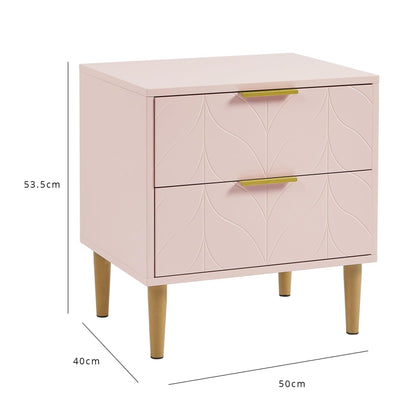 Gloria 3 Piece Bedroom Furniture Set - Blush Pink
