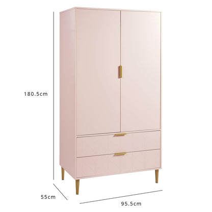 Gloria 3 Piece Bedroom Furniture Set - Blush Pink